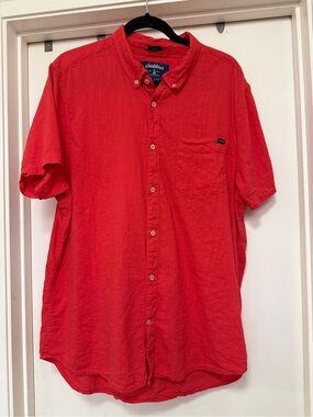 Chubbies Friday button-up, short sleeve shirt - red - size XL